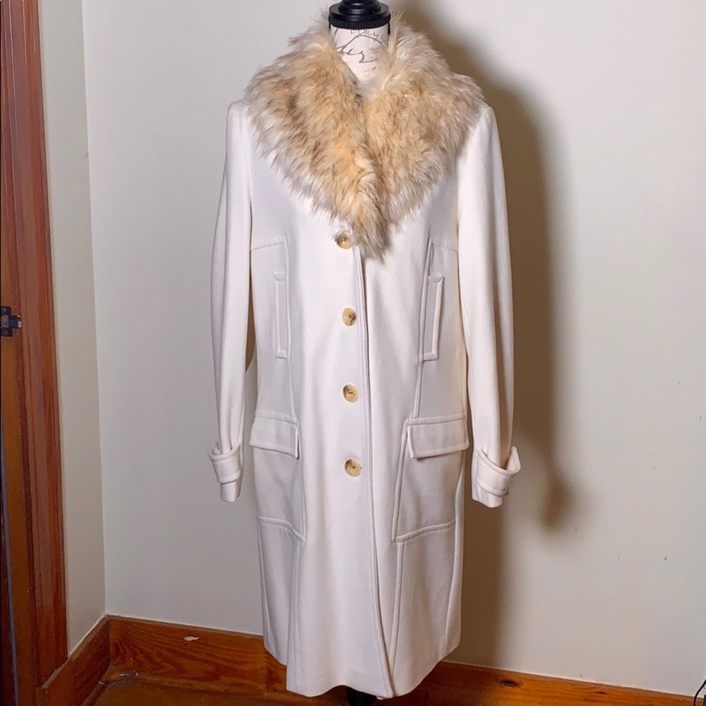New York & Company Cream Pea Coat